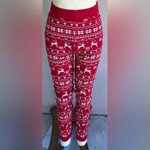 Red Reindeer Patterned Leggings
